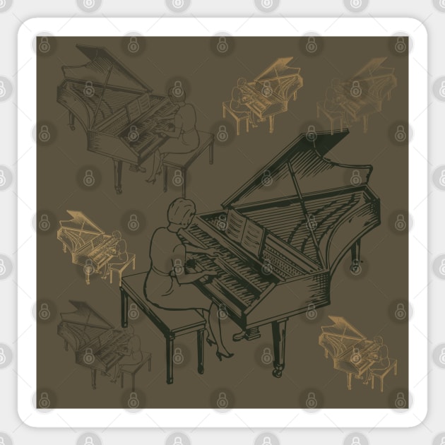 Harpsichord Camo Sticker by Ric1926